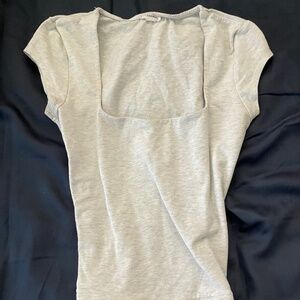 Garage Light grey Square neck top